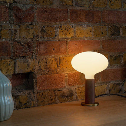 Knuckle Table Lamp in Walnut + Oval