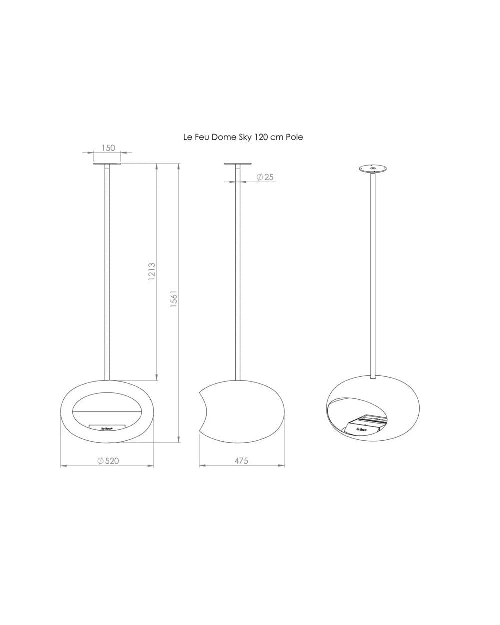 LeFeuFireplacesDimensions120cm