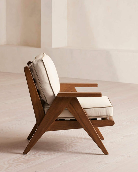 Soho Home Lia Low Outdoor Dining Chair, Mariaflora Stuoia, Natural