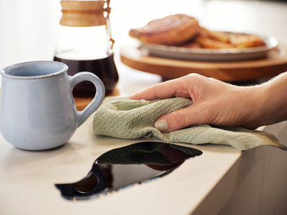 Kitchen Towels, Set of 4 - Cotton Flat &amp; Waffle Weave Set