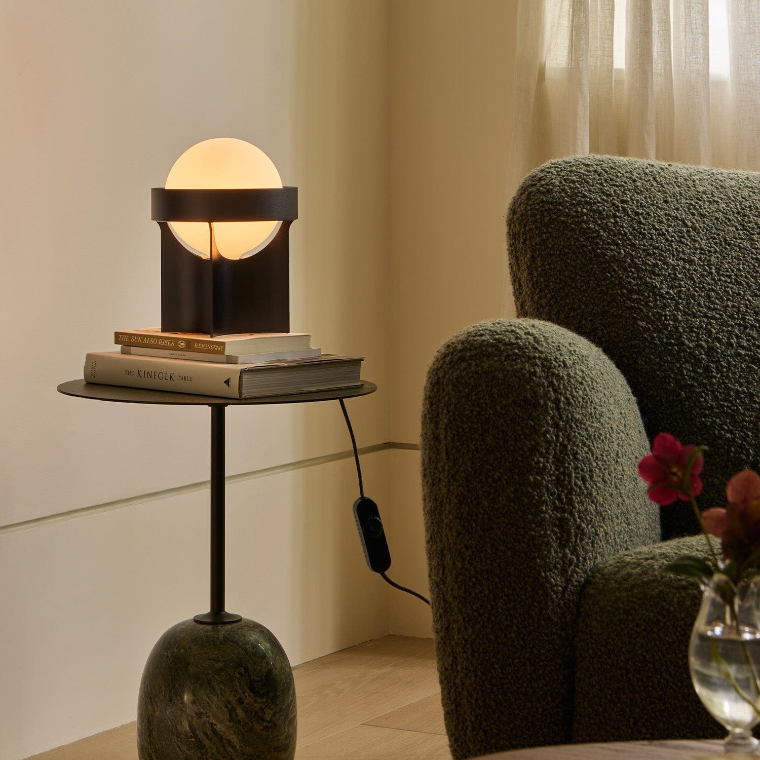 Loop Table Lamp in Dark Grey + Sphere IV