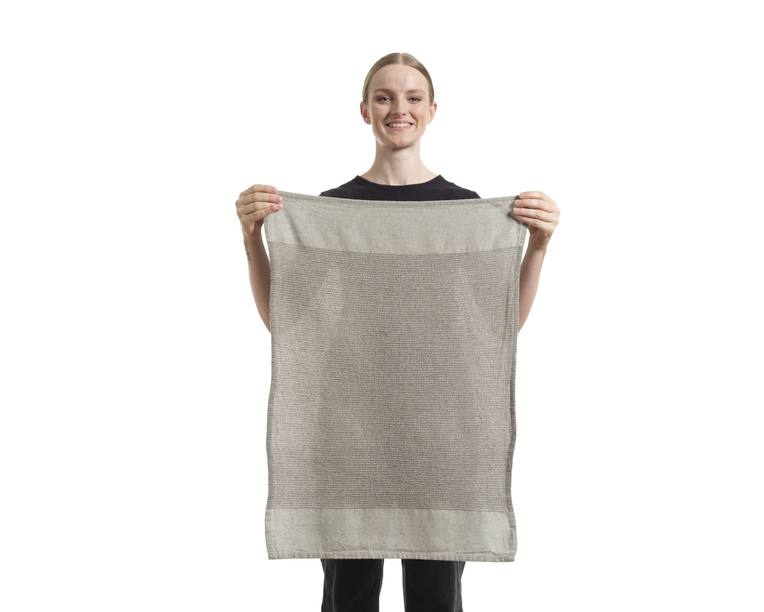 Kitchen Towels, Set of 4 - Cotton Flat &amp; Waffle Weave Set