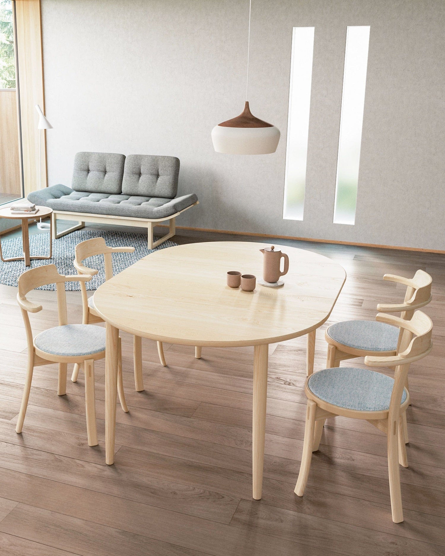 COKU Home Lucia Luxury Round Natural Solid Acacia Wood Dining Table 120cm  Diameter Seats Up To 6 People Scandinavian/Japandi Inspired Table