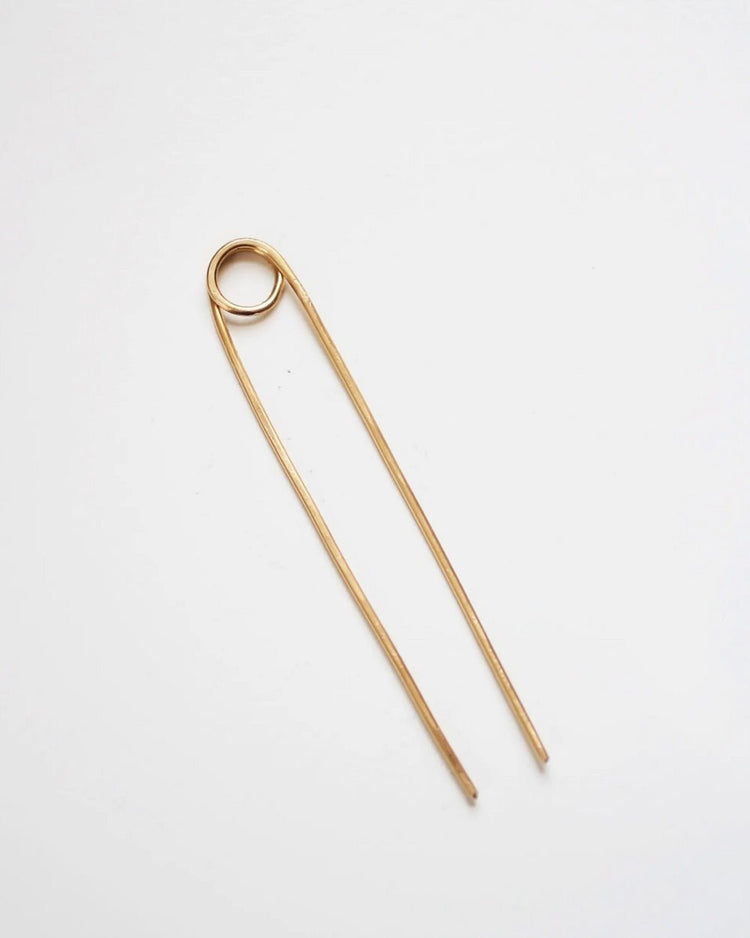 Loop Brass Hair Pin 4"