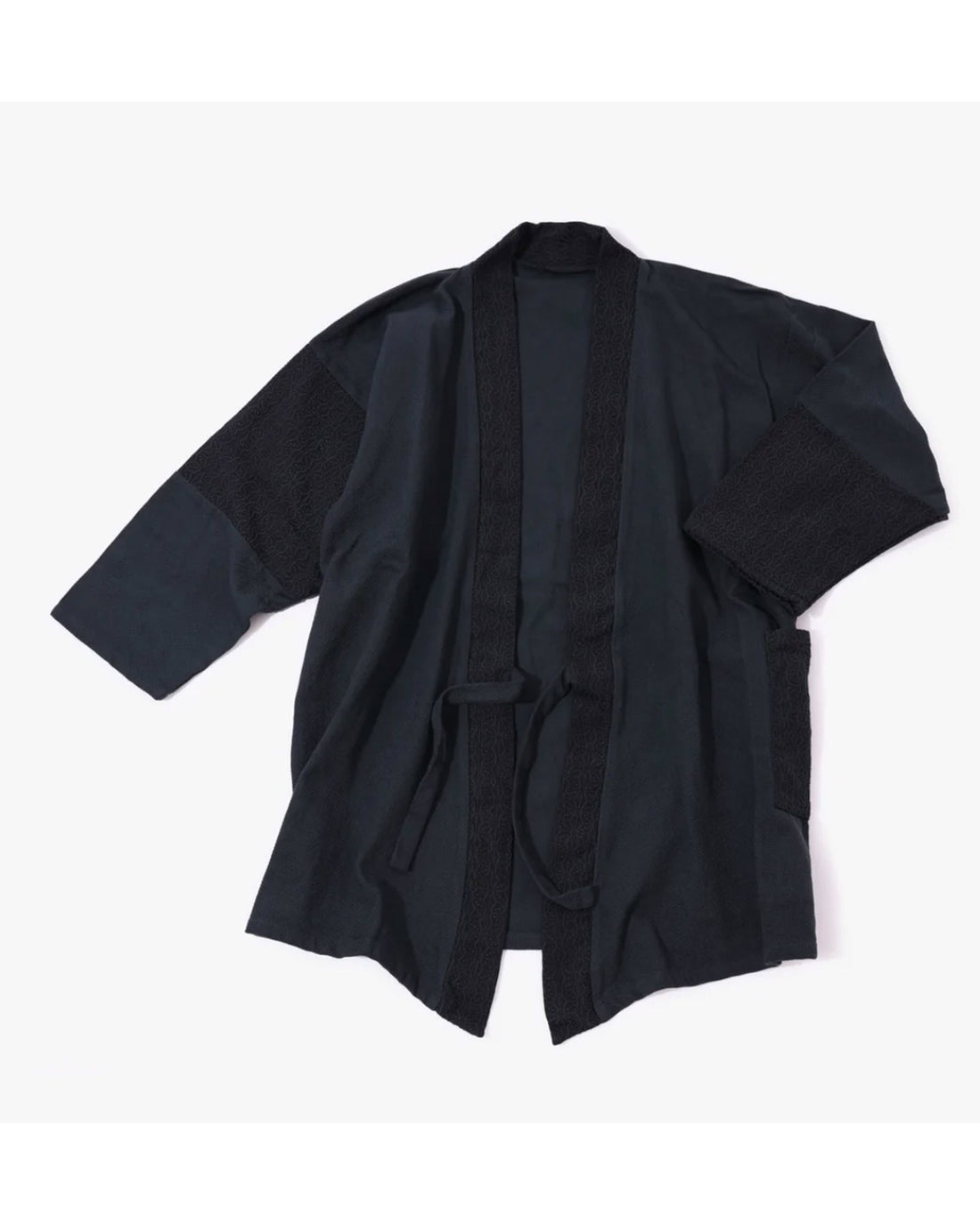 Master Crafstmanship Patchwork Samue Jacket | Black | Sashiko | Kimono style