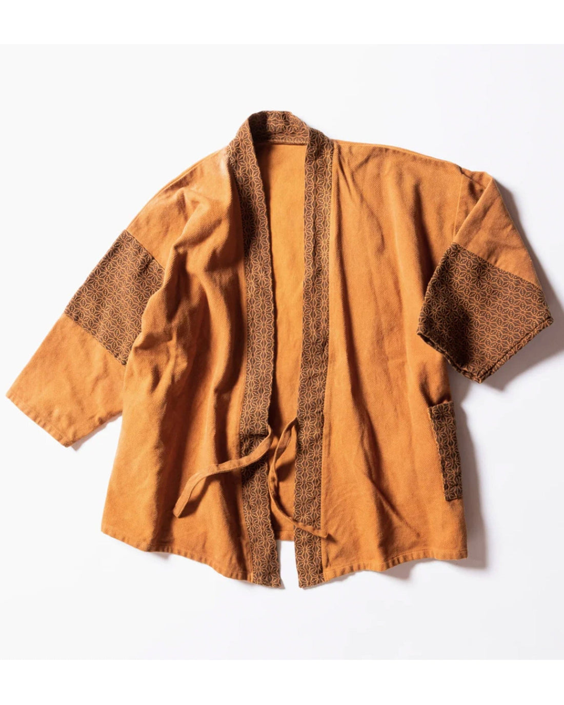 Mastercraftsmanship Patchwork Samue Jacket (Kakishibu) Sashiko - Kimono style