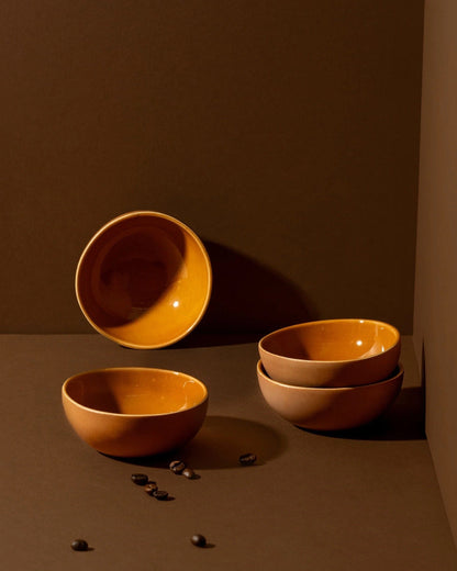 Japandi Tableware Condiment Bowl - 6 Oz, Set of 4, Terracotta