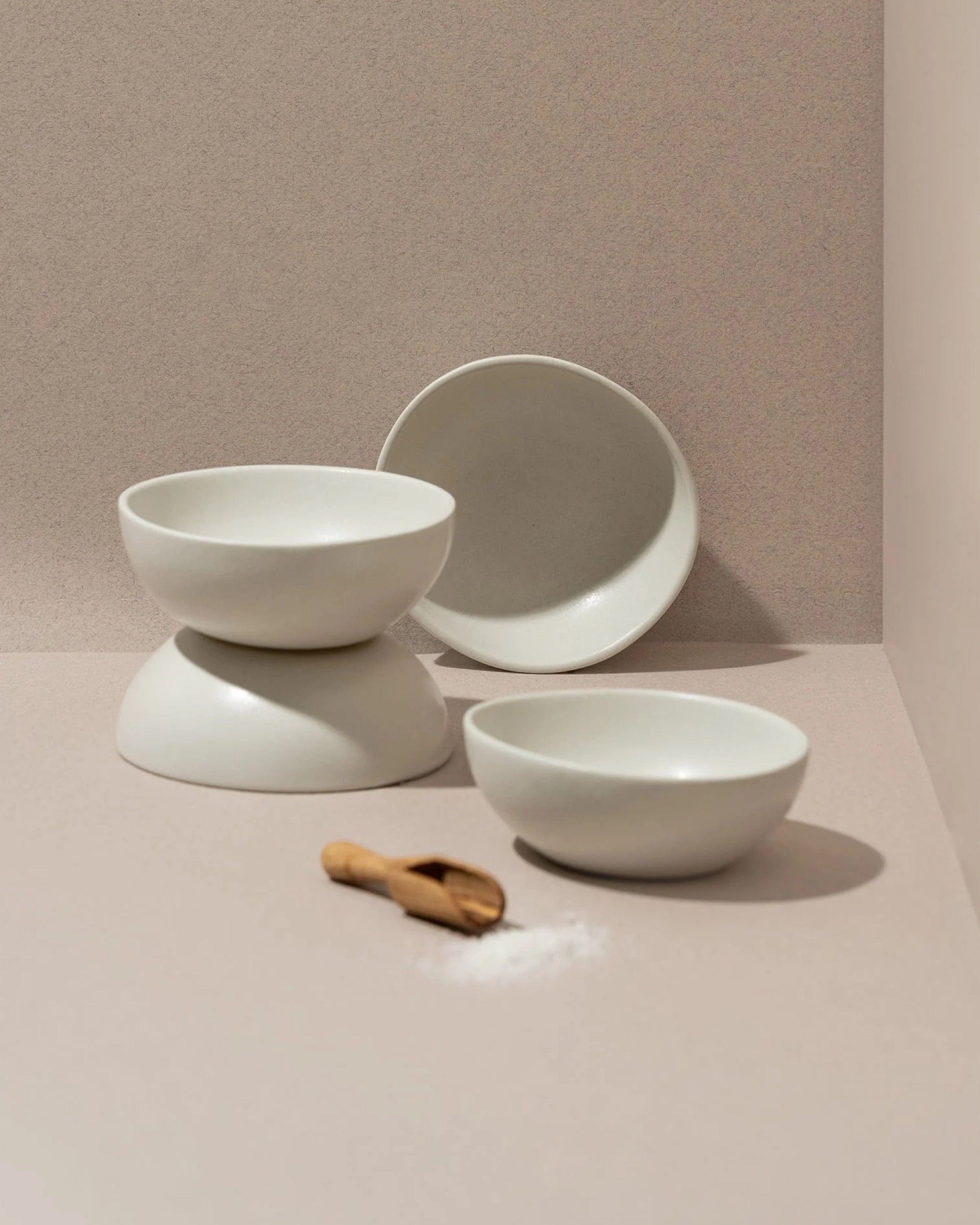 Japandi Tableware Condiment Bowl - 6 Oz, Set of 4, Matte White