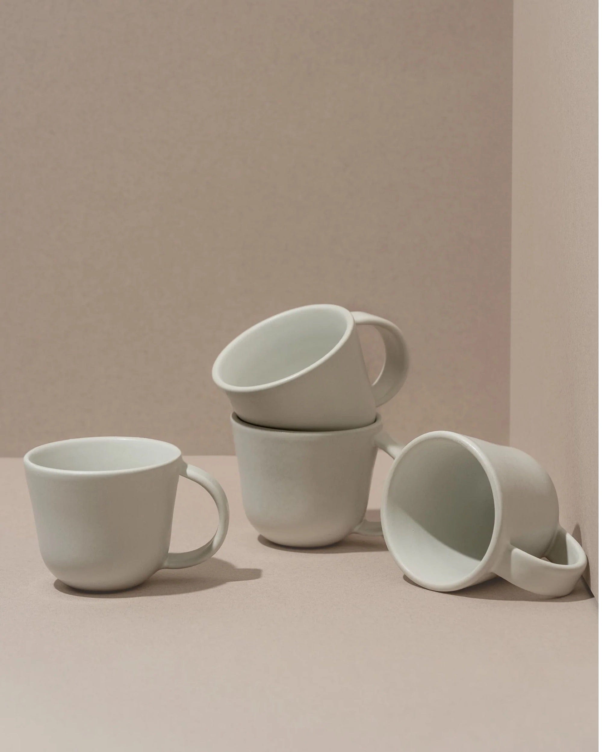 Japandi Tableware Mug - Matte White, Set of 4