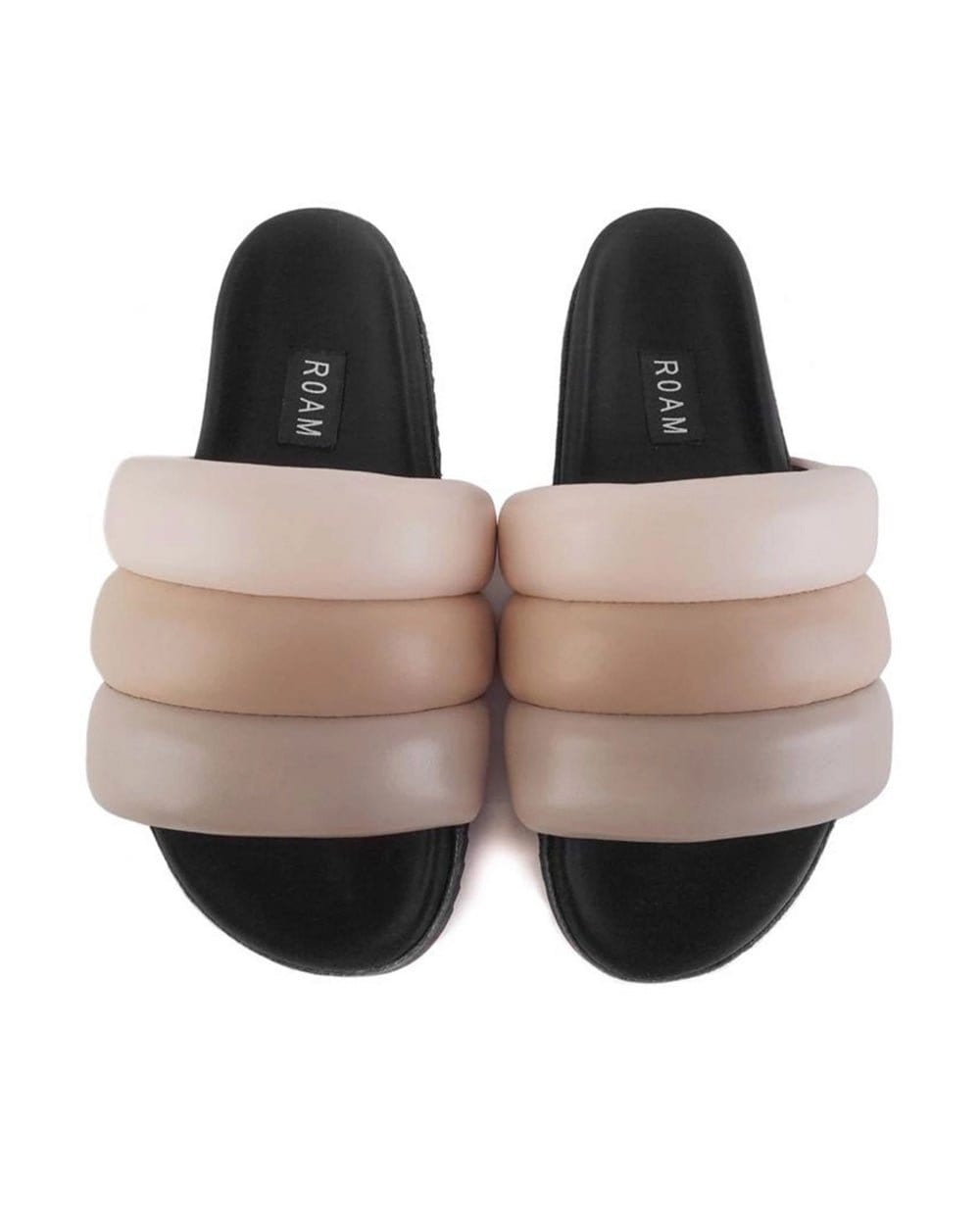 ROAM Puffy Sandals Nudes Vegan Leather