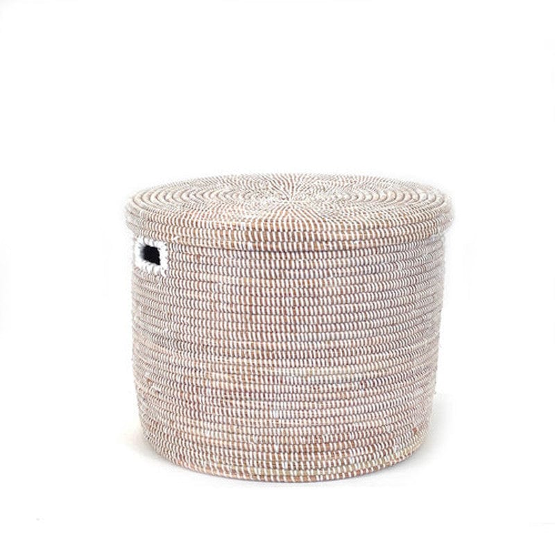 White Flat Lid Floor Basket