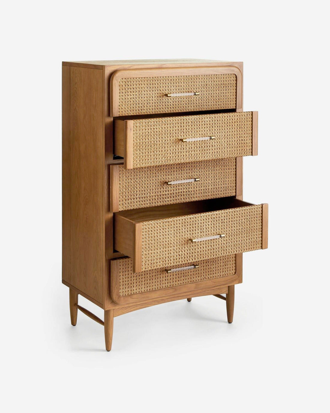 Oscar Cane &amp; Oak Five Drawer Dresser