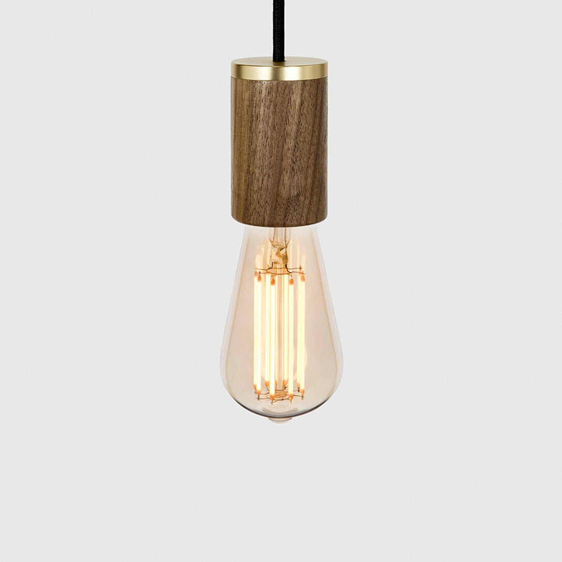 Squirrel Cage Pendant Light in Walnut