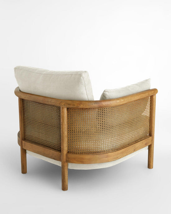SoHo Home Sydney Cane Armchair, Washed Linen Flax