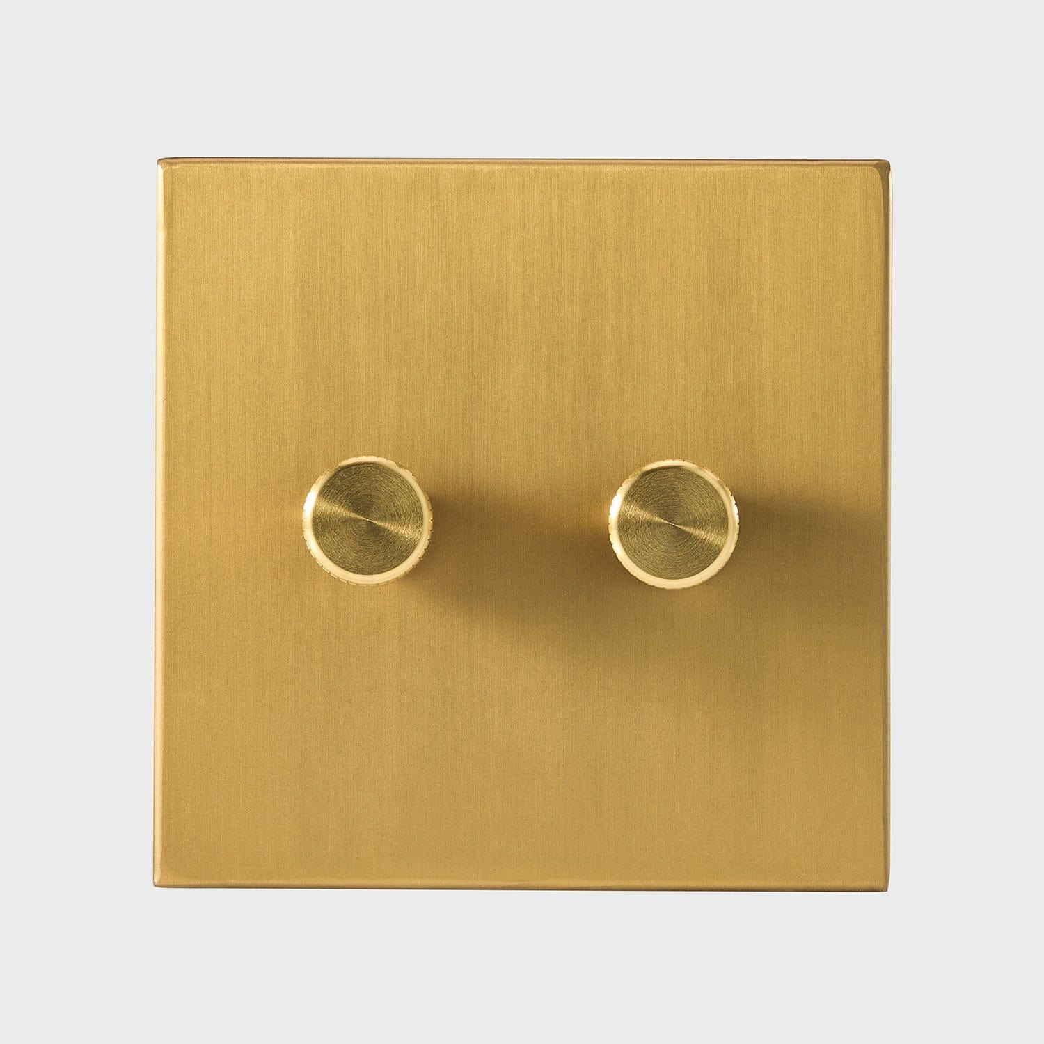 Double Rotary Wall Dimmer in Brass