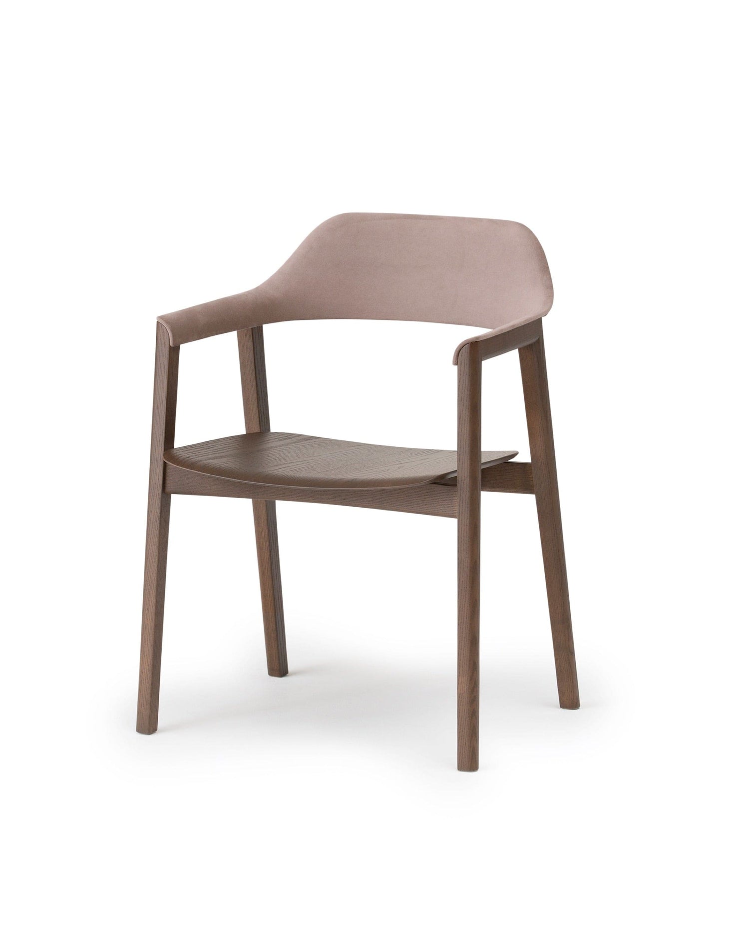 TEN Armchair Upholstered Back (Wooden Seat) Japanese Ash Dark Brown