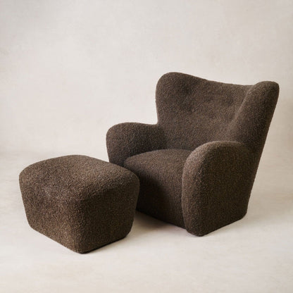 Papa Teddy Ottoman - Mocha Boucle