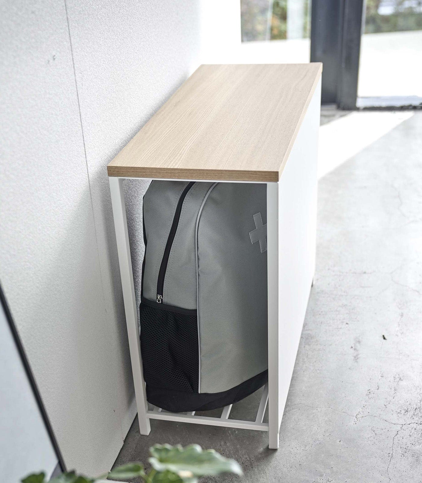 Entryway Storage Organizer &amp; Bench (18&quot; H)  - Steel + Wood