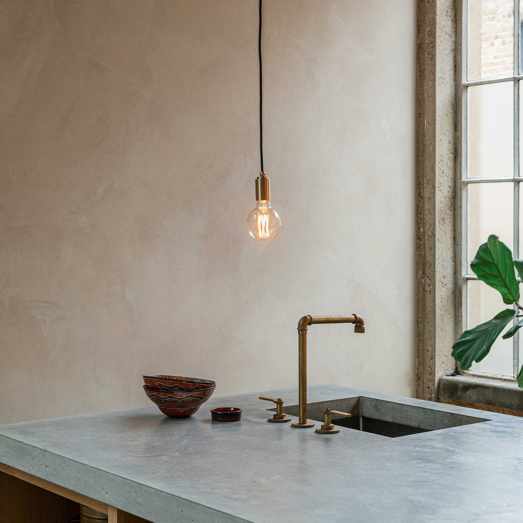 Elva Pendant Light Tinted in Brass