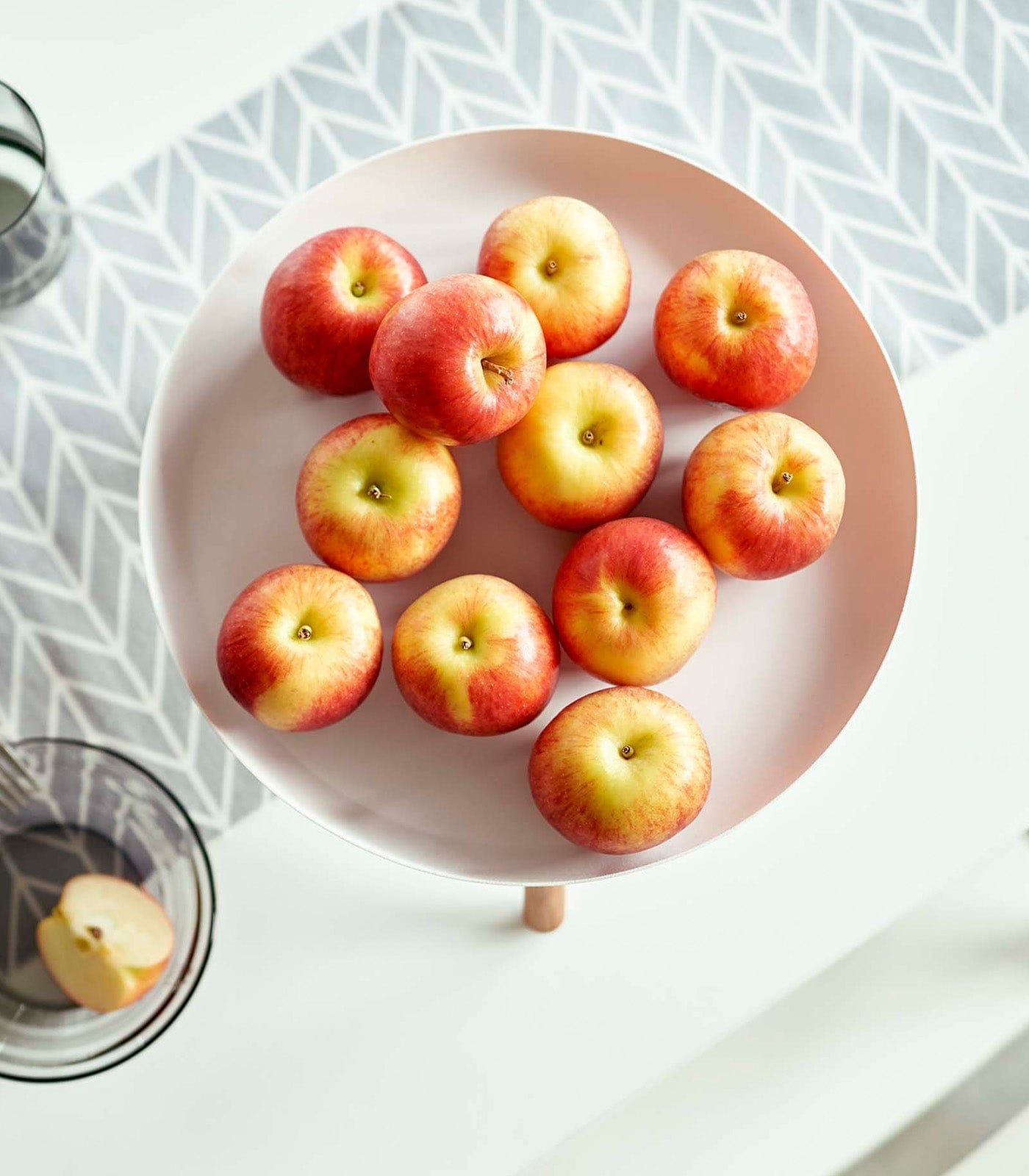 Countertop Pedestal Tray (5&quot; H)  - Steel + Wood