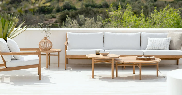 Outdoor furniture with tables