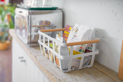Storage Basket - Two Sizes - Steel + Wood