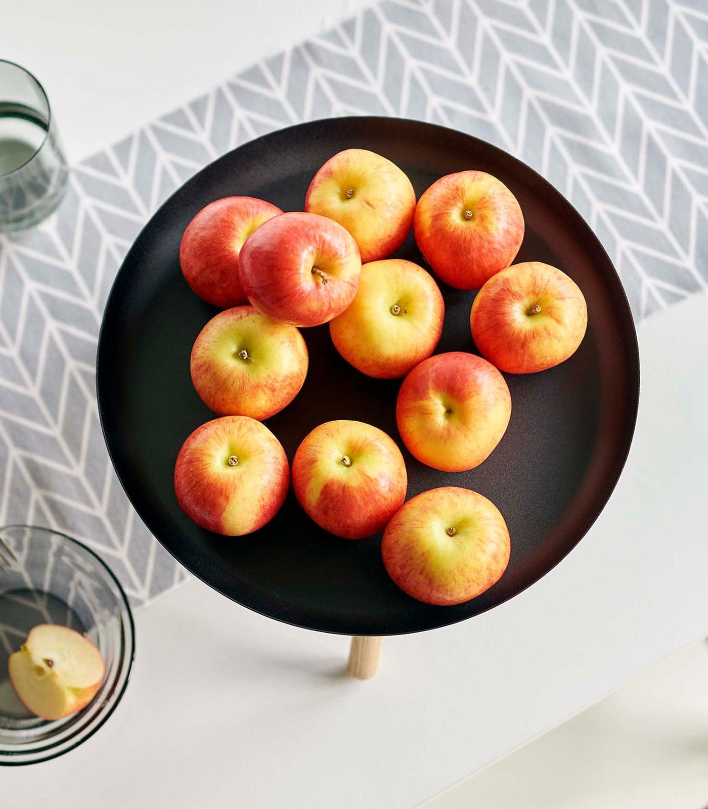 Countertop Pedestal Tray (5&quot; H)  - Steel + Wood