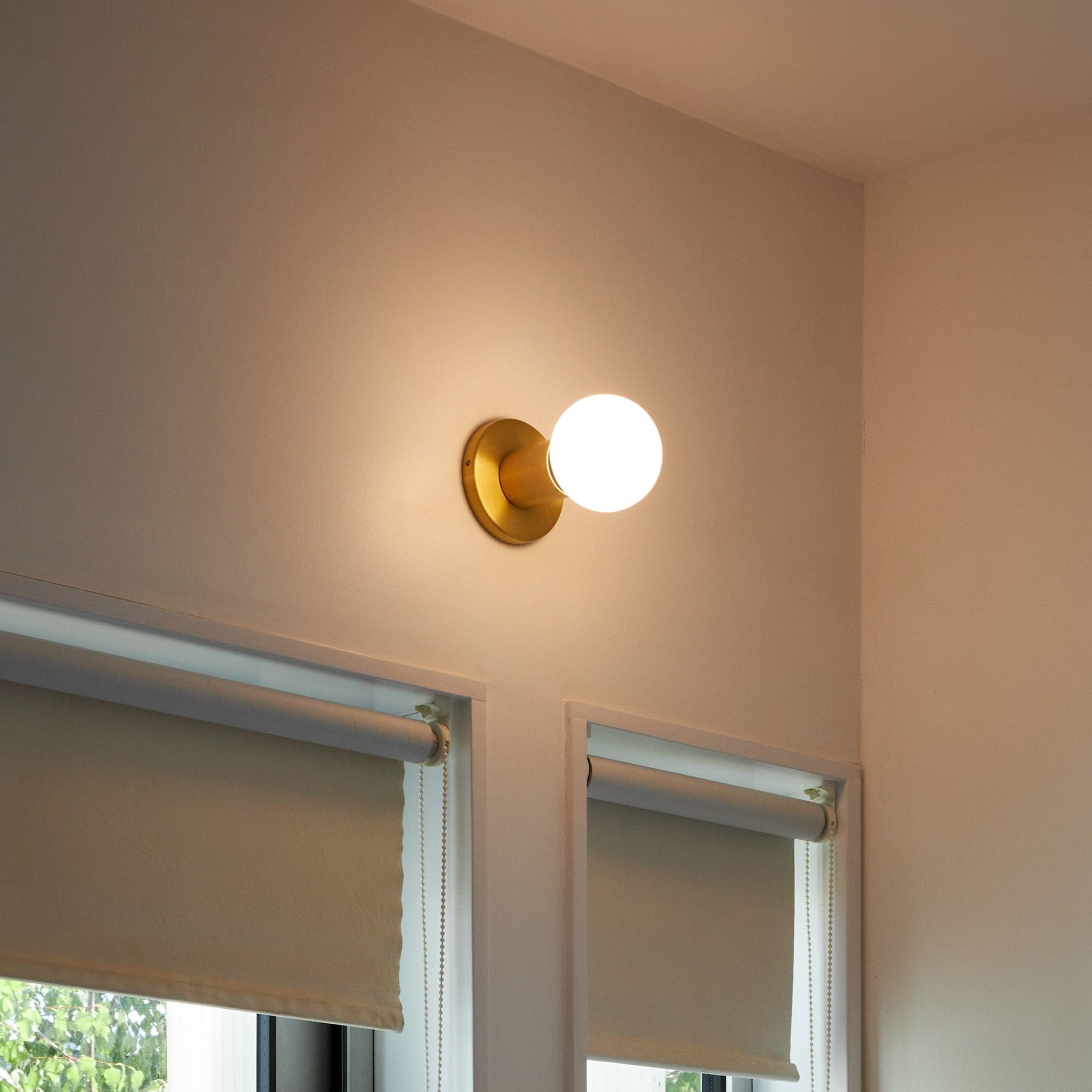 Lochan Wall Light in Brass + Sphere III