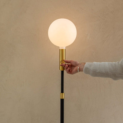 Poise Adjustable Floor Lamp in Brass + Sphere V