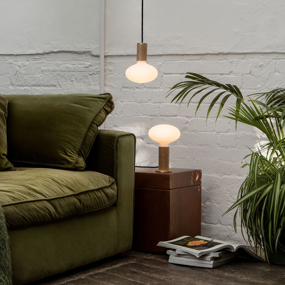 Oval Pendant Light in Oak