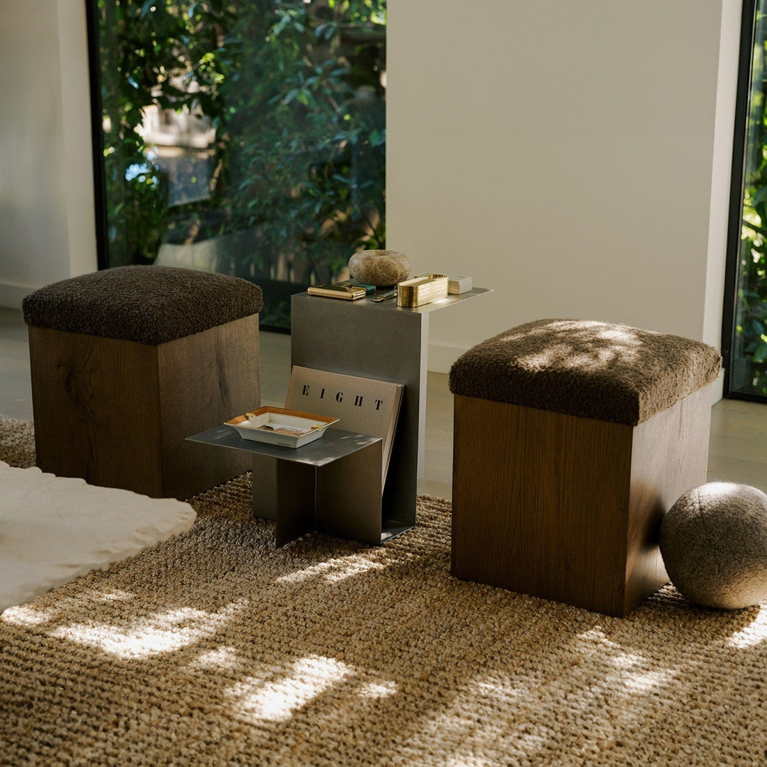 Saddle Oak Ottoman - Mocha