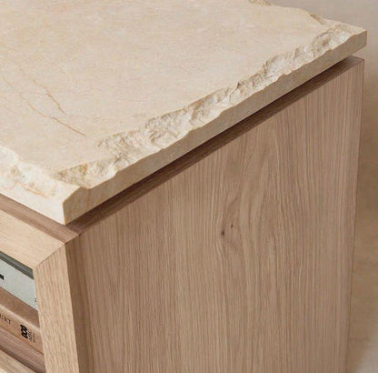 Sofita Marble Nightstand - White Oak