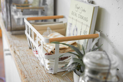 Storage Basket - Two Sizes - Steel + Wood