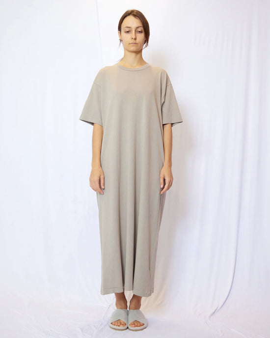 Garment Dye Half Sleeve T-Shirt Maxi Dress