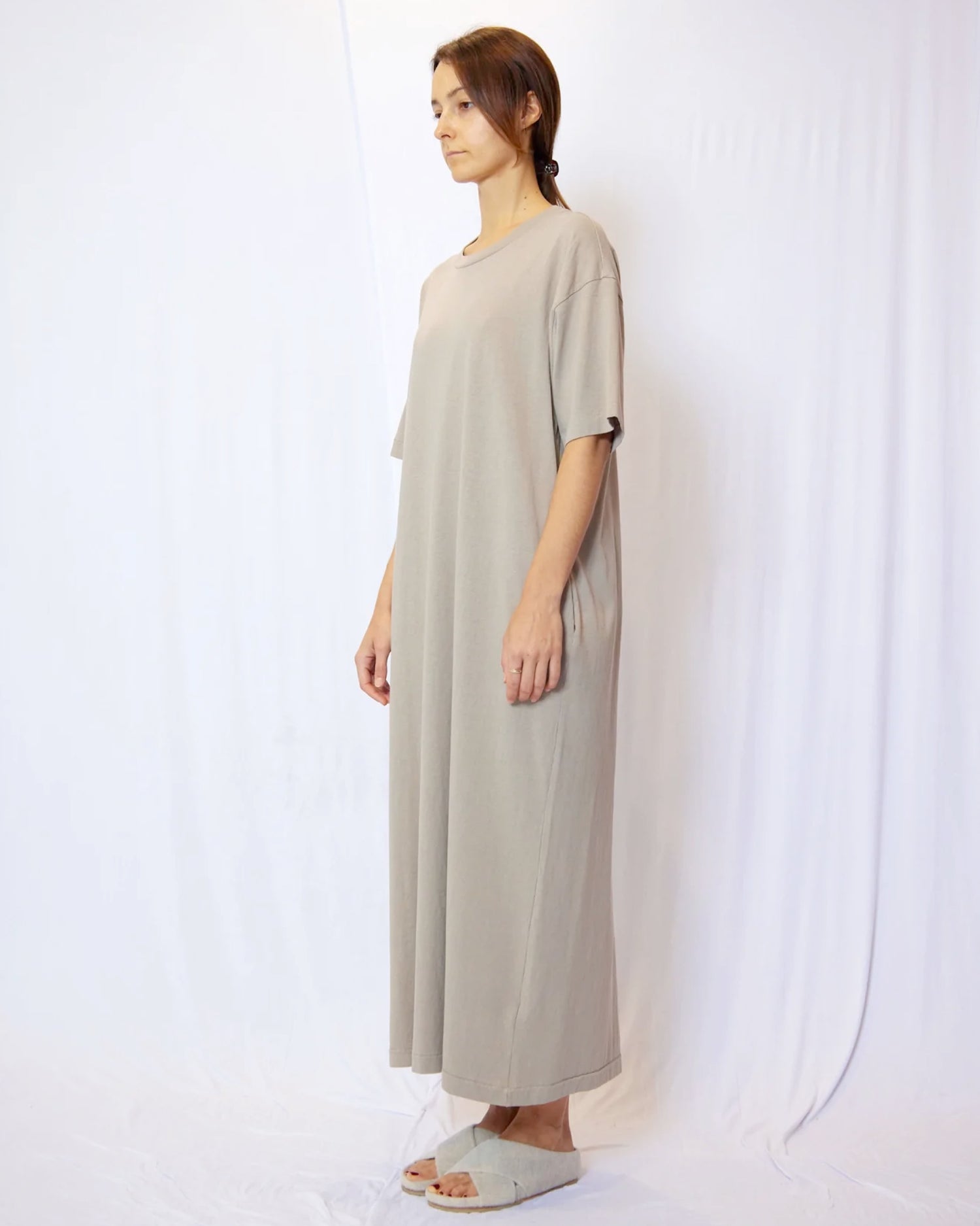 Garment Dye Half Sleeve T-Shirt Maxi Dress Profile