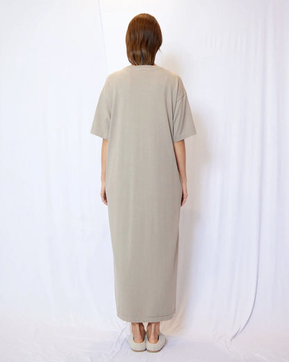 Garment Dye Half Sleeve T-Shirt Maxi Dress Back View