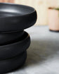 Stoneware Pasta/Salad Plate 7.9" Matte Black Stacked