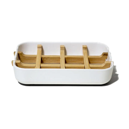 Plant Fiber Soap Dish - White Front View