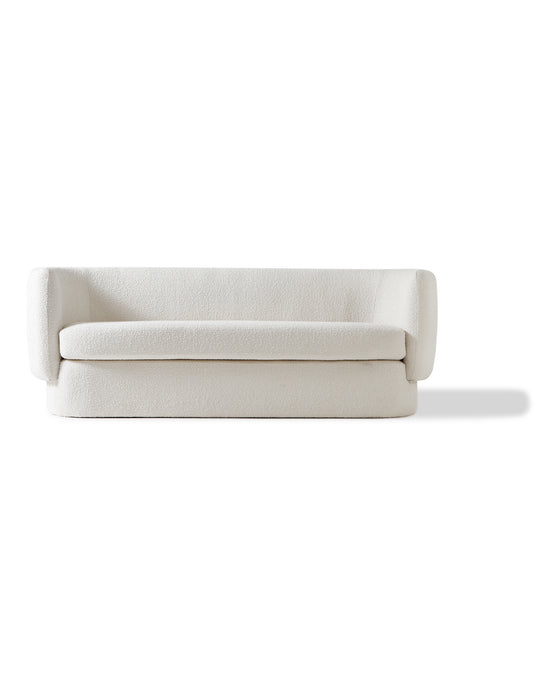 Swagger 83" Fabric Sofa, Blanc Boucle