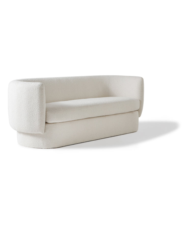 Swagger 83" Fabric Sofa, Blanc Boucle Side