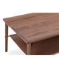 Dream 47" Dual Shelf Coffee Table, Walnut Closeup
