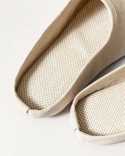 Sasawashi Japanese Room Shoes, Beige Closeup