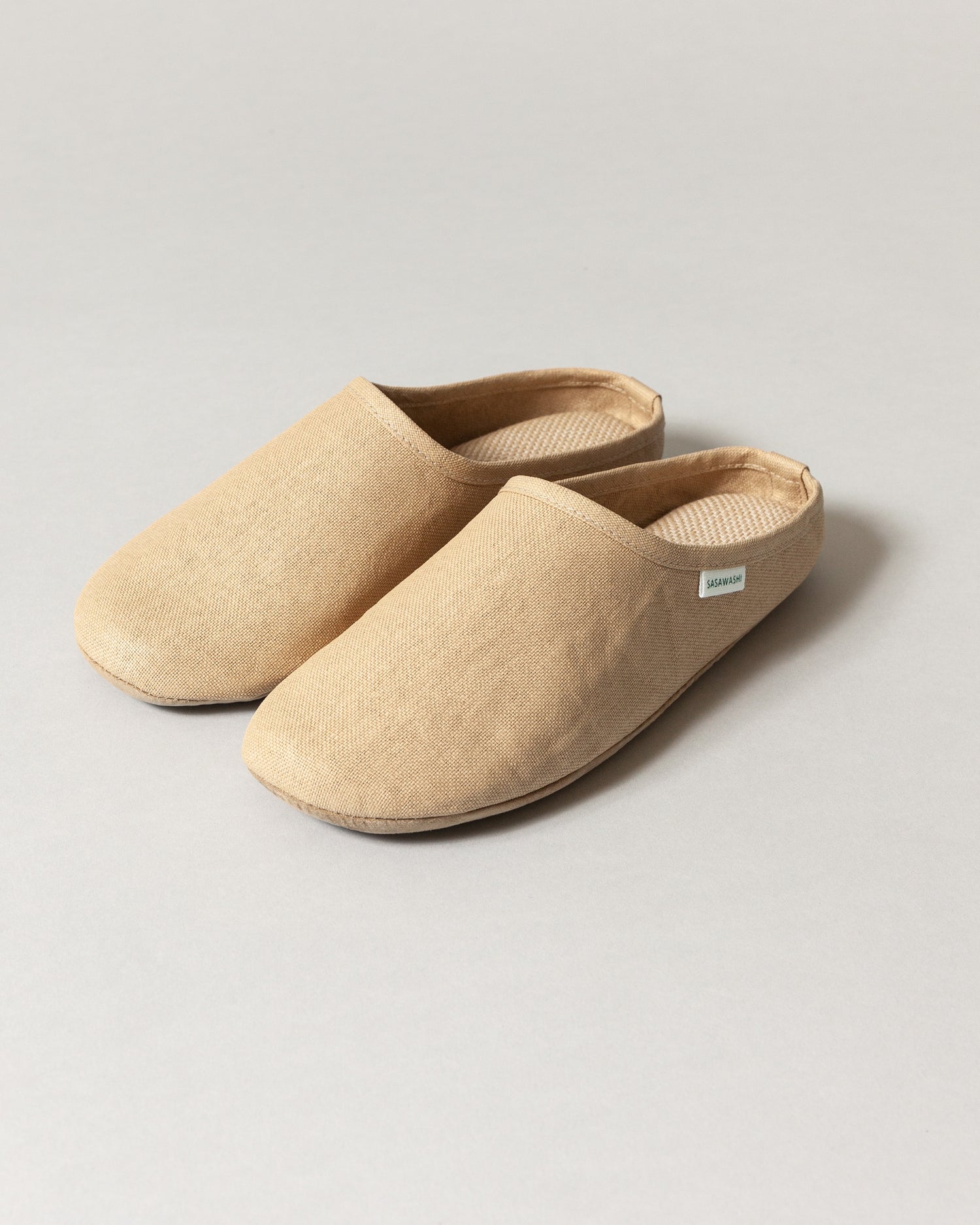 Sasawashi Japanese Room Shoes, Camel