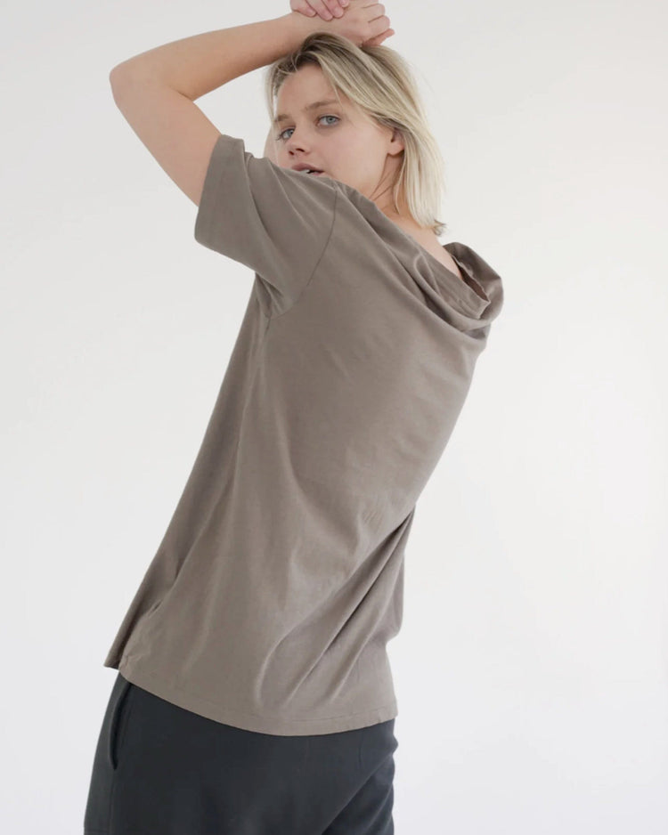 Garment Dye Oversized Cotton Crew Neck T-shirt Back