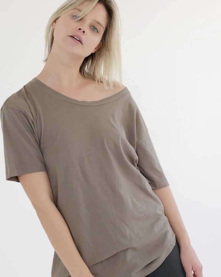 Garment Dye Oversized Cotton Crew Neck T-shirt